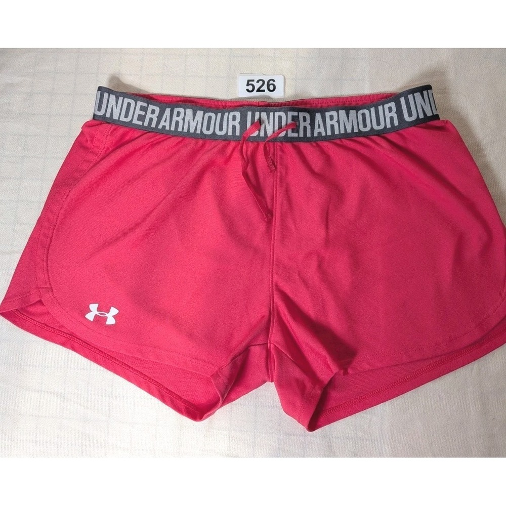 Under Armour Women's Athletic Shorts Pink Polyester Elastic Breathable